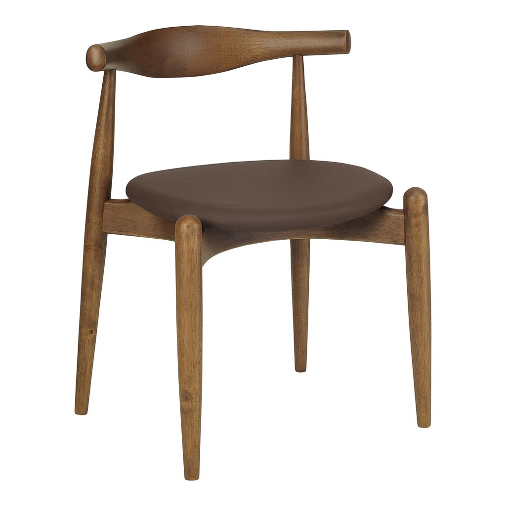 AIMIZON Cuuvoir dining chair in Walnut colour frame, Mocha colour Premium Vinyl seat