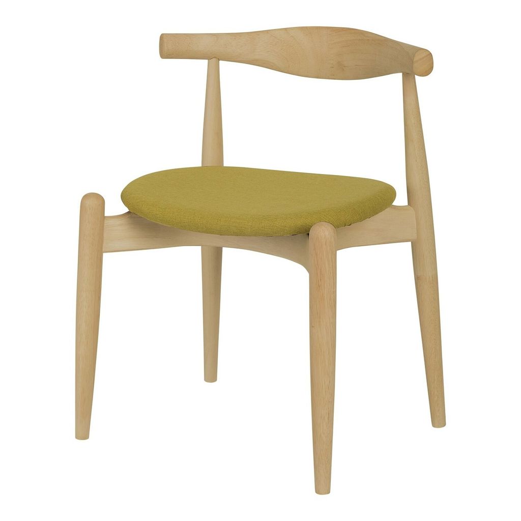 AIMIZON Cuuvoir dining chair in Oak colour frame, Oasis colour Delaine fabric seat