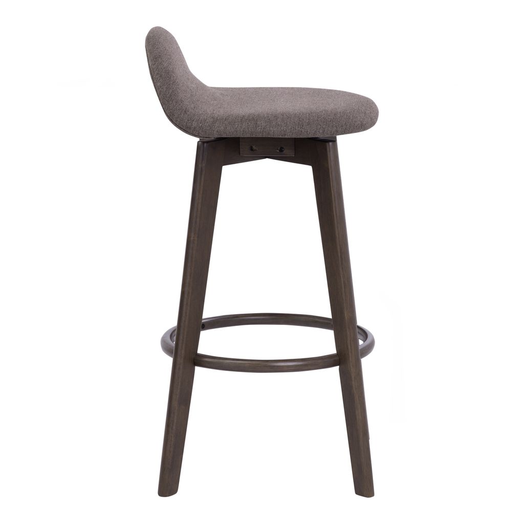 AIMIZON Nure Bar stool in Dark Chestnut colour frame, Chestnut colour Dimity fabric seat