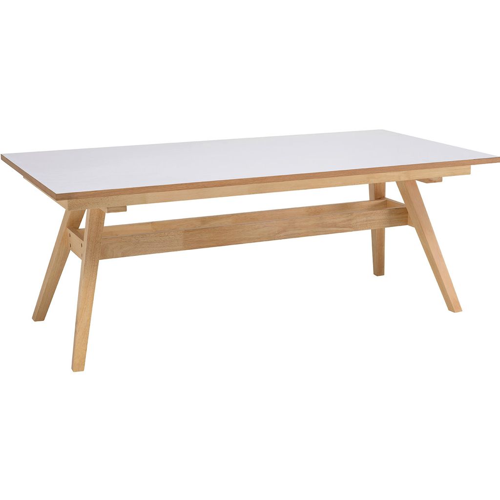 AIMIZON Welku dining table in Oak colour leg, White laminate top