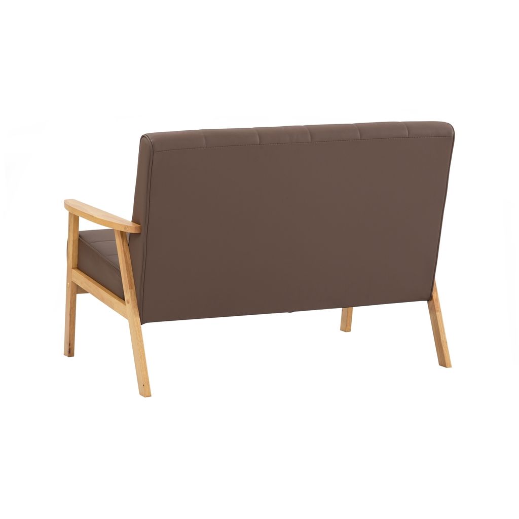 AIMIZON Ioeci 2 seater sofa in Natural colour, Mocha colour Vinyl