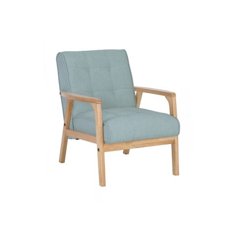 AIMIZON Uacsun 1 seater sofa in Natural colour, Aquamarine colour Doublet fabric