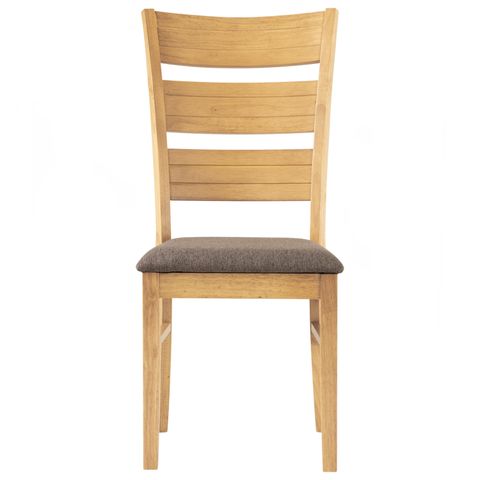 AIMIZON Nerliy dining chair in Natural colour frame, Chestnut colour Dimity fabric