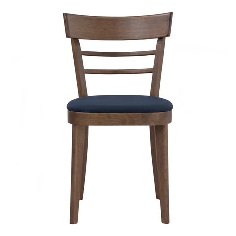 AIMIZON Oemod dining chair in Cocoa colour leg, Navy colour Challis fabric