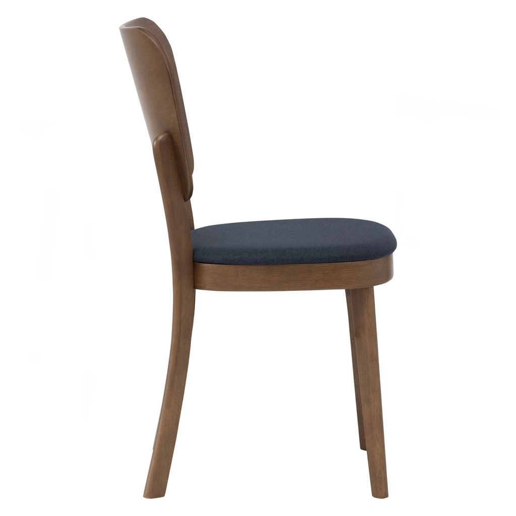 AIMIZON Civirly dining chair in Cocoa colour leg, Navy colour Challis fabric