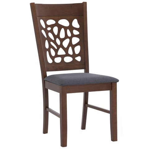 AIMIZON Bsbil dining chair in Cocoa colour frame, Battleship grey colour Challis fabric