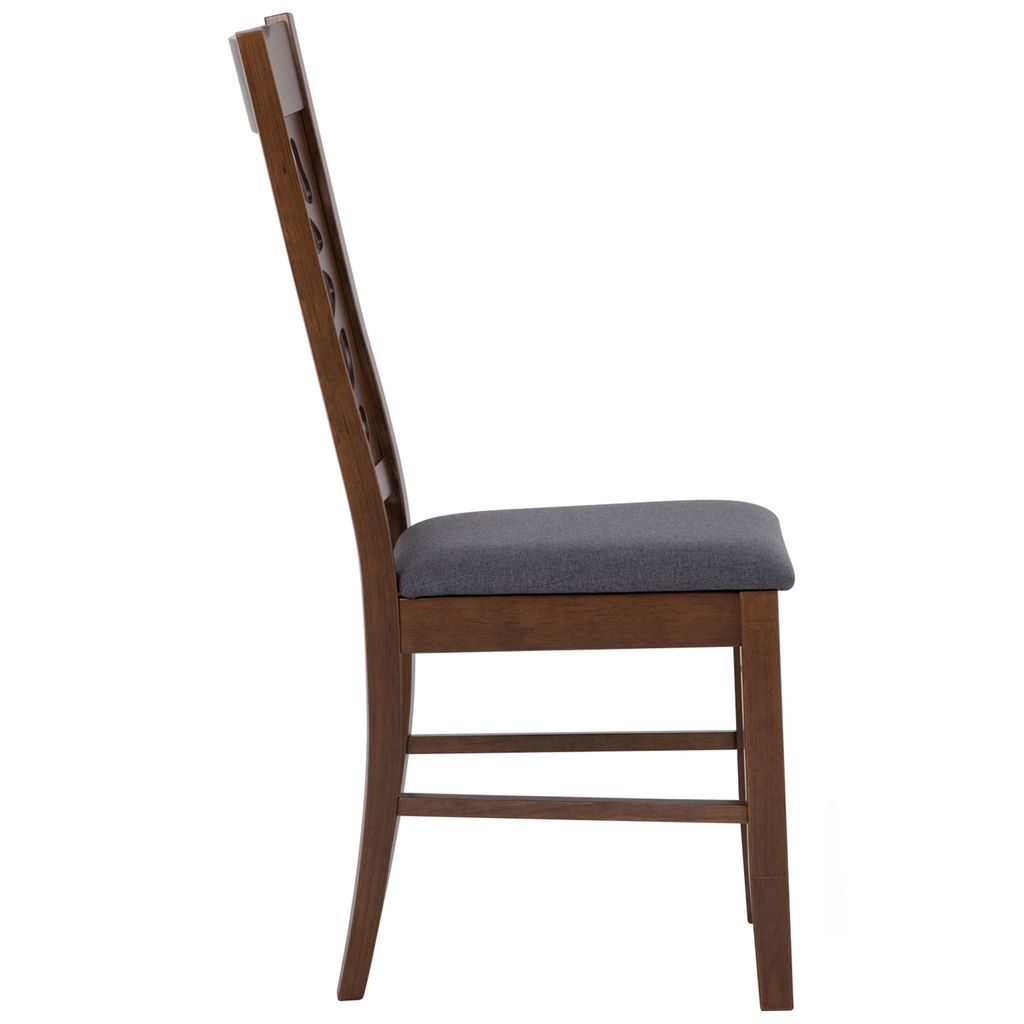 AIMIZON Bsbil dining chair in Cocoa colour frame, Battleship grey colour Challis fabric