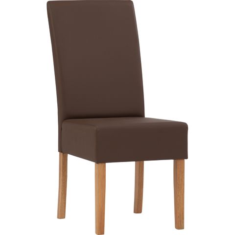 AIMIZON Niso dining chair in Natural colour leg, Mocha colour Vinyl