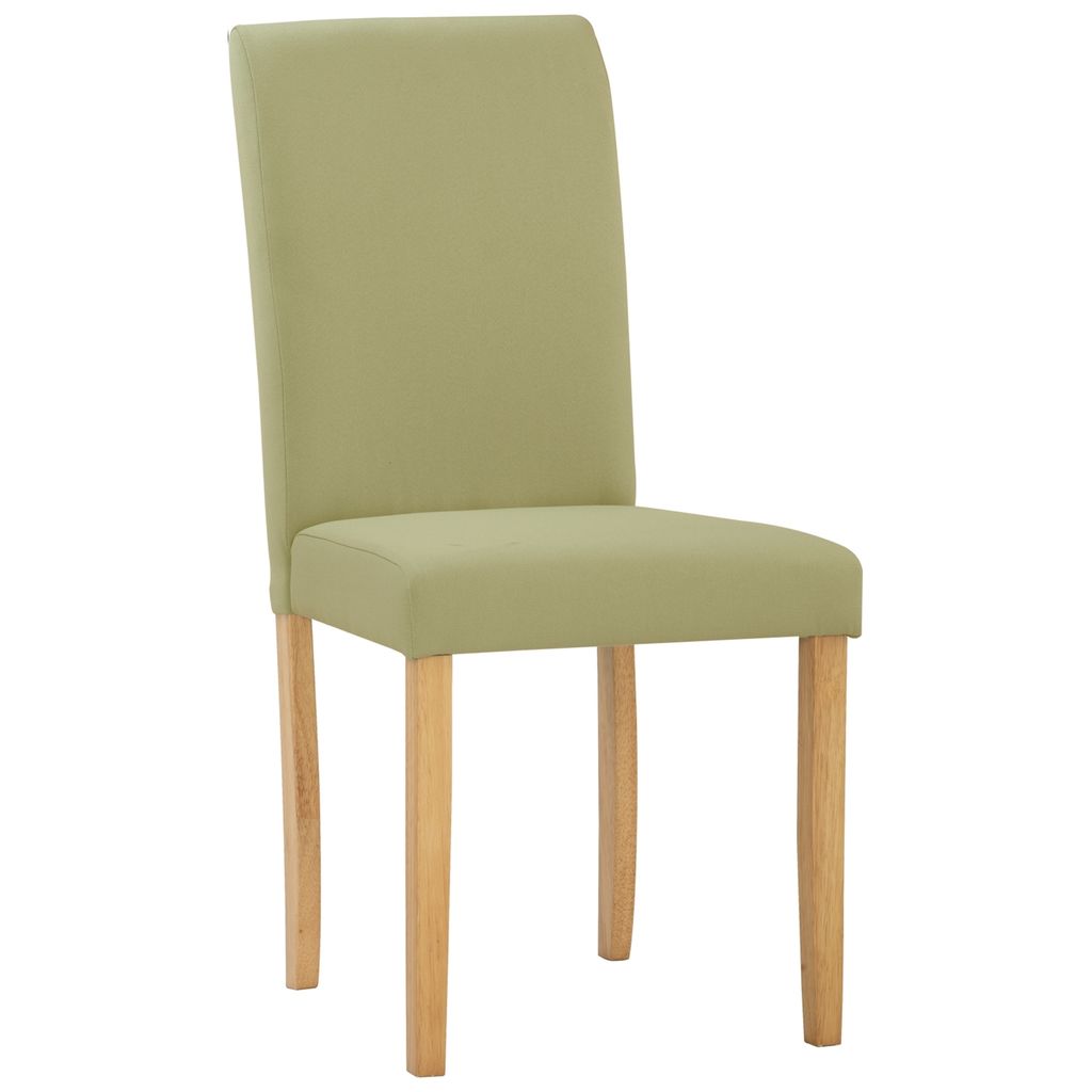 AIMIZON Minuri dining chair in Natural colour frame, Spring Green colour Cambric fabric