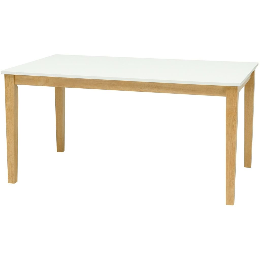 AIMIZON Qecu dining table in Natural colour leg, White lacquered top