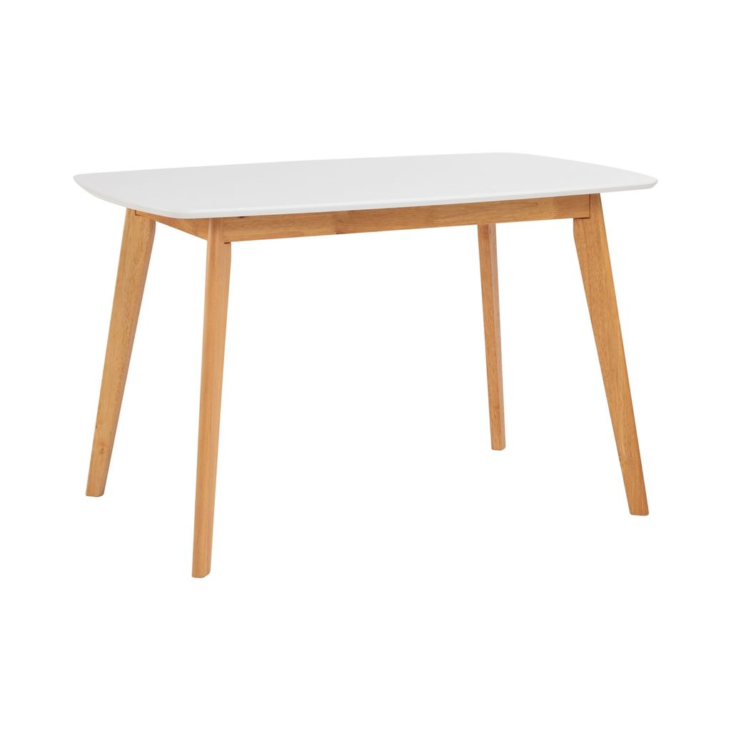 AIMIZON Bomun dining table in Natural colour leg, White lacquered top