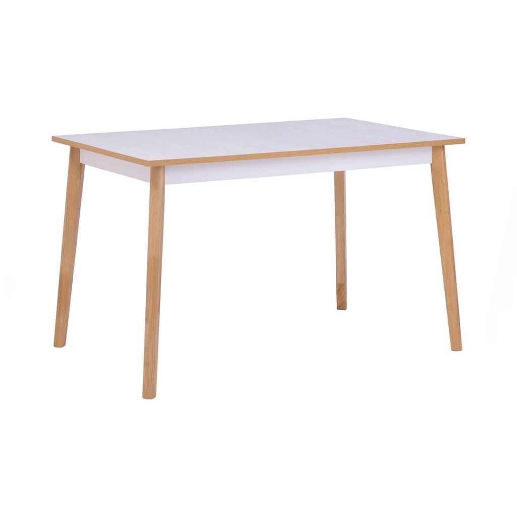 AIMIZON Uterk dining table in Natural colour leg, White colour top (T18mm)
