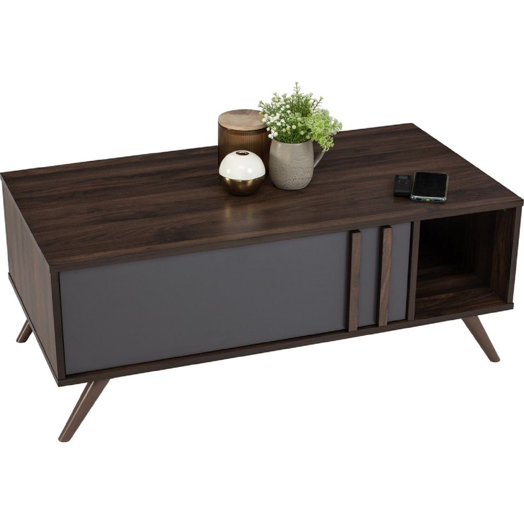 AIMIZON Cleckbarn coffee table in Columbia colour, Dark Grey colour drawer