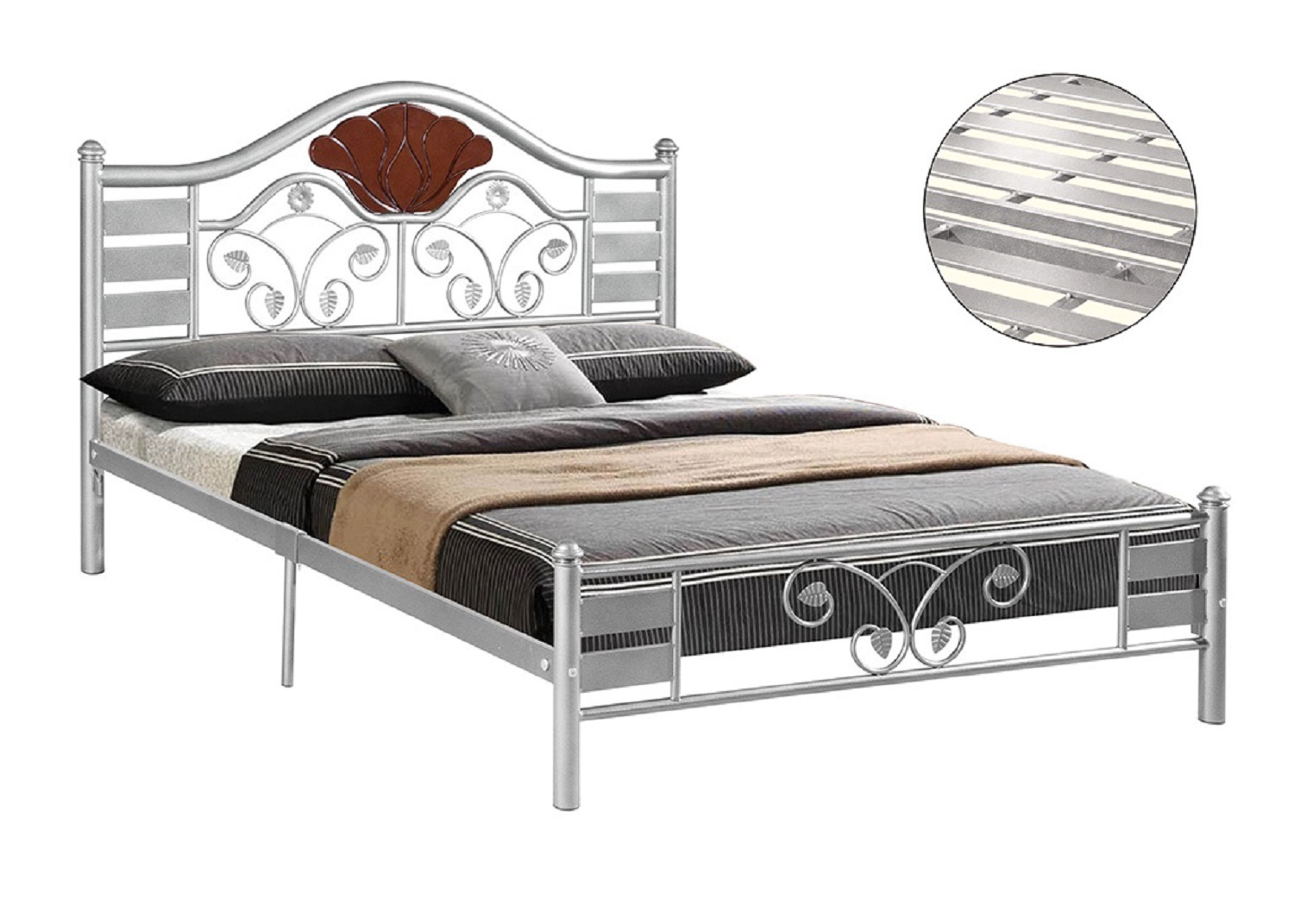 AIMIZON Lonte queen bed with Antique Silver colour