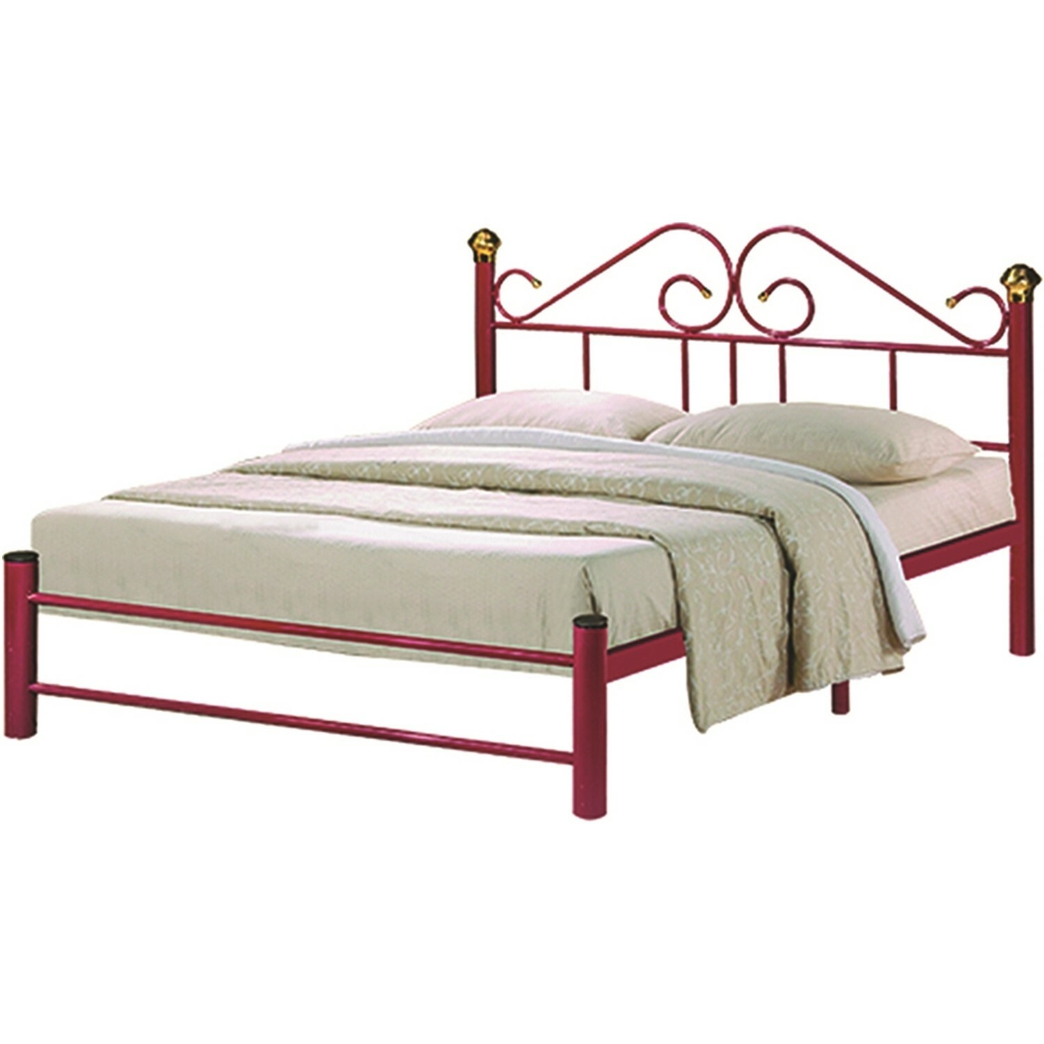 AIMIZON Nertill queen bed in Maroon colour