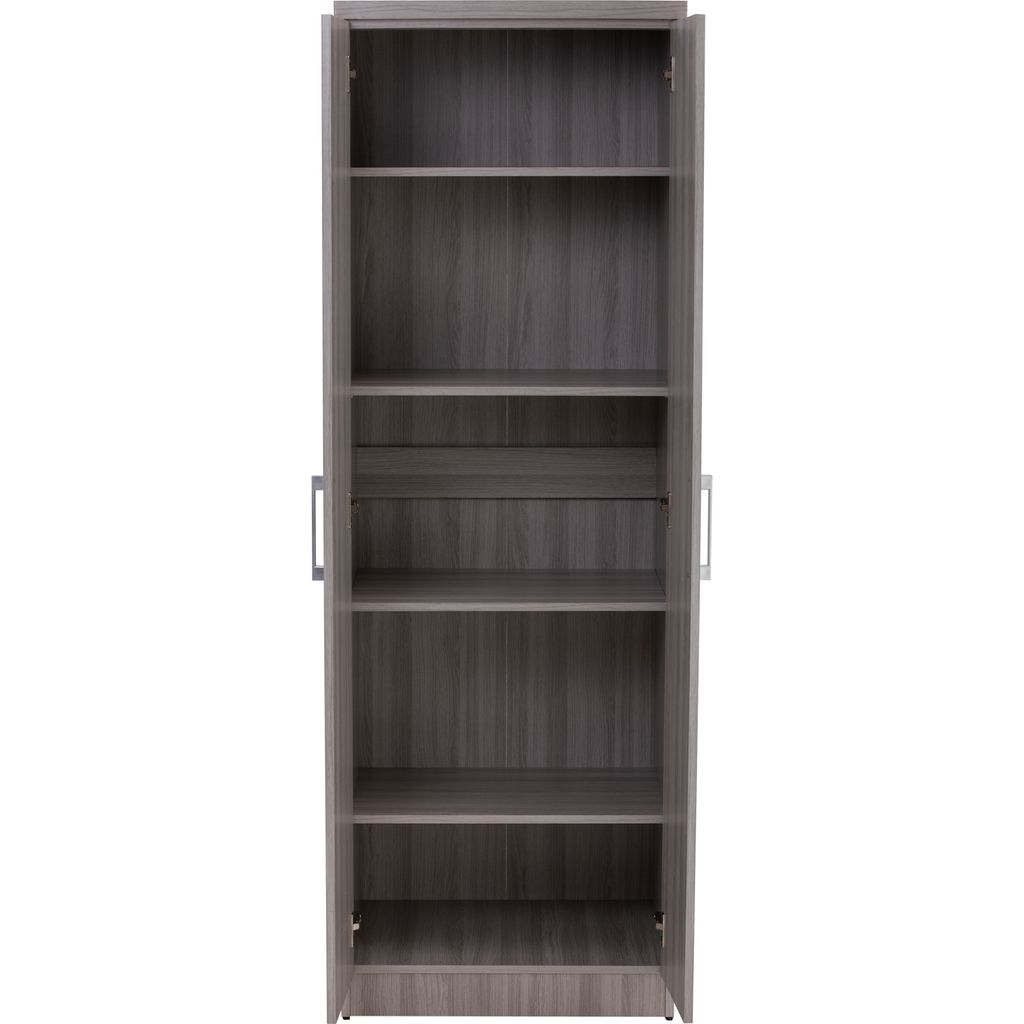 AIMIZON Eablon 2 door wardrobe with shelf in Grey Line colour