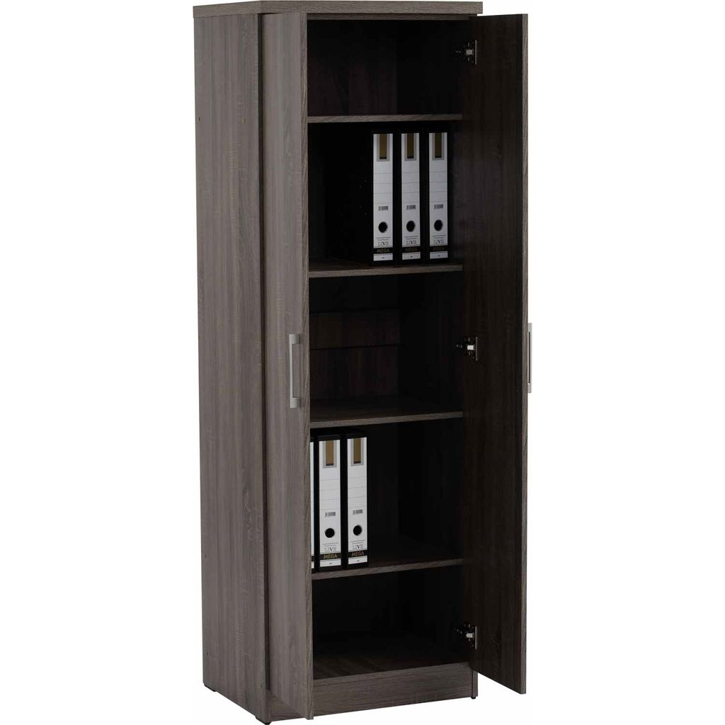AIMIZON Eablon 2 door wardrobe with shelf in Sonoma Dark colour