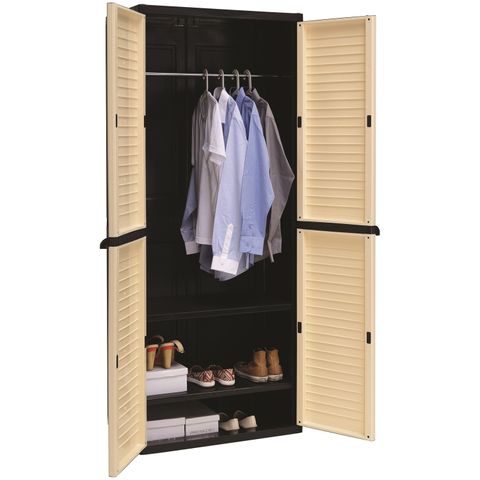 AIMIZON Pptomas large wardrobe with Black colour body, Beige colour door