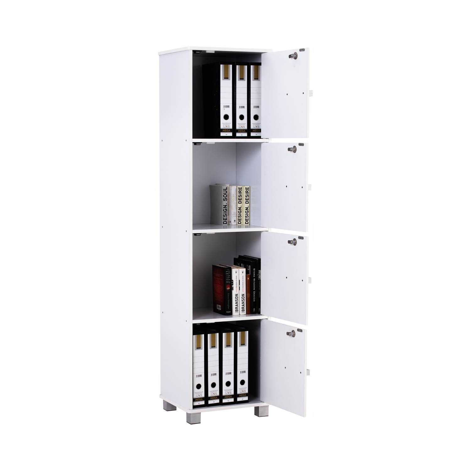 AIMIZON Oeumo High cabinet with 4 doors in White colour