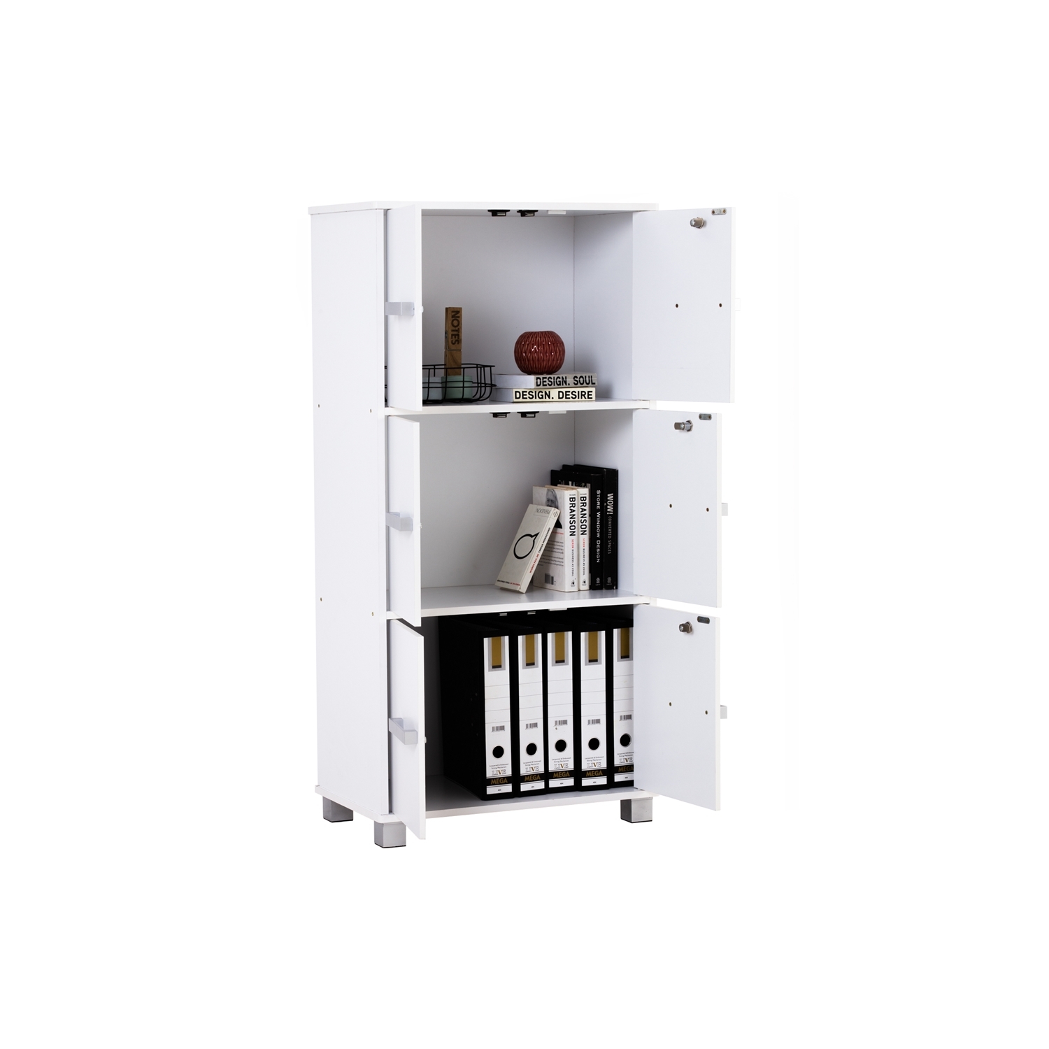 AIMIZON Oeumo High cabinet with 6 doors in White colour