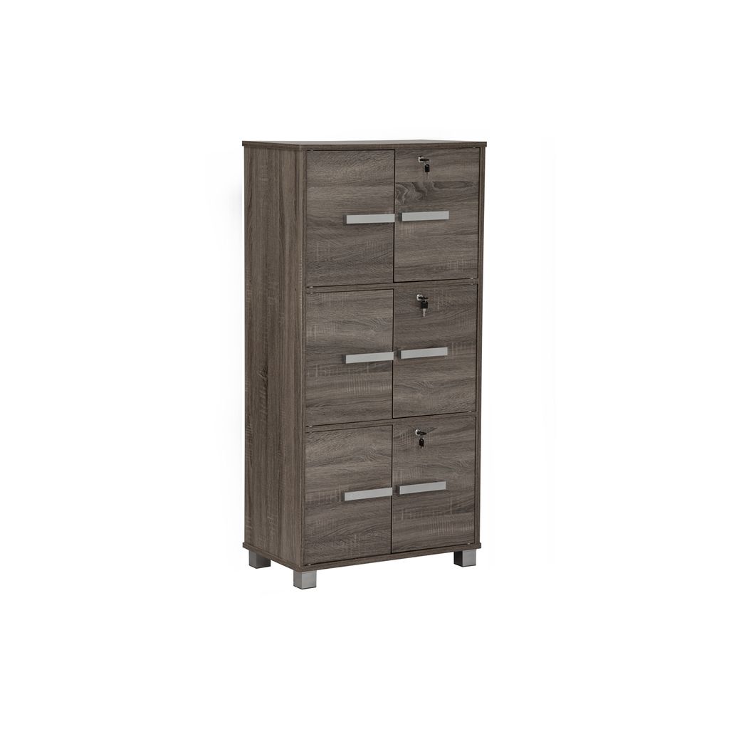 AIMIZON Oeumo High cabinet with 6 doors in Sonoma Dark colour