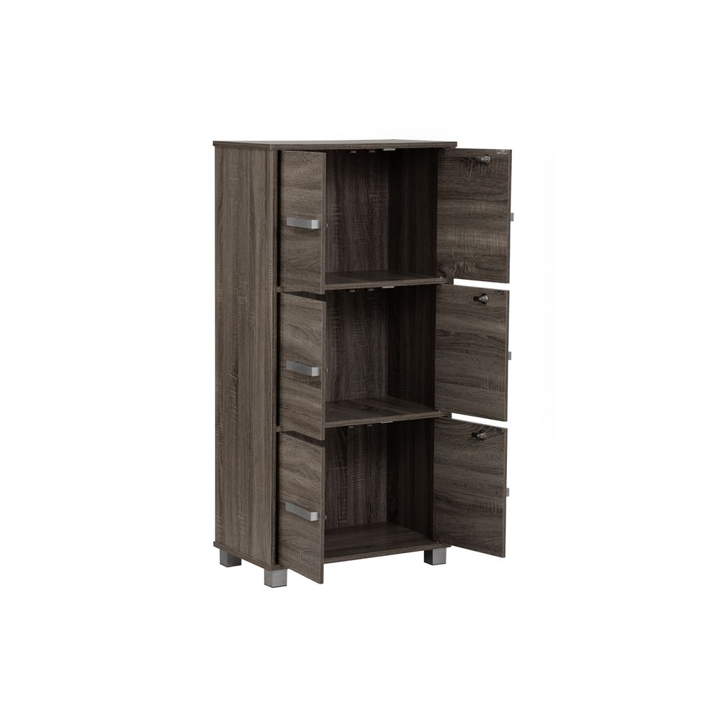 AIMIZON Oeumo High cabinet with 6 doors in Sonoma Dark colour