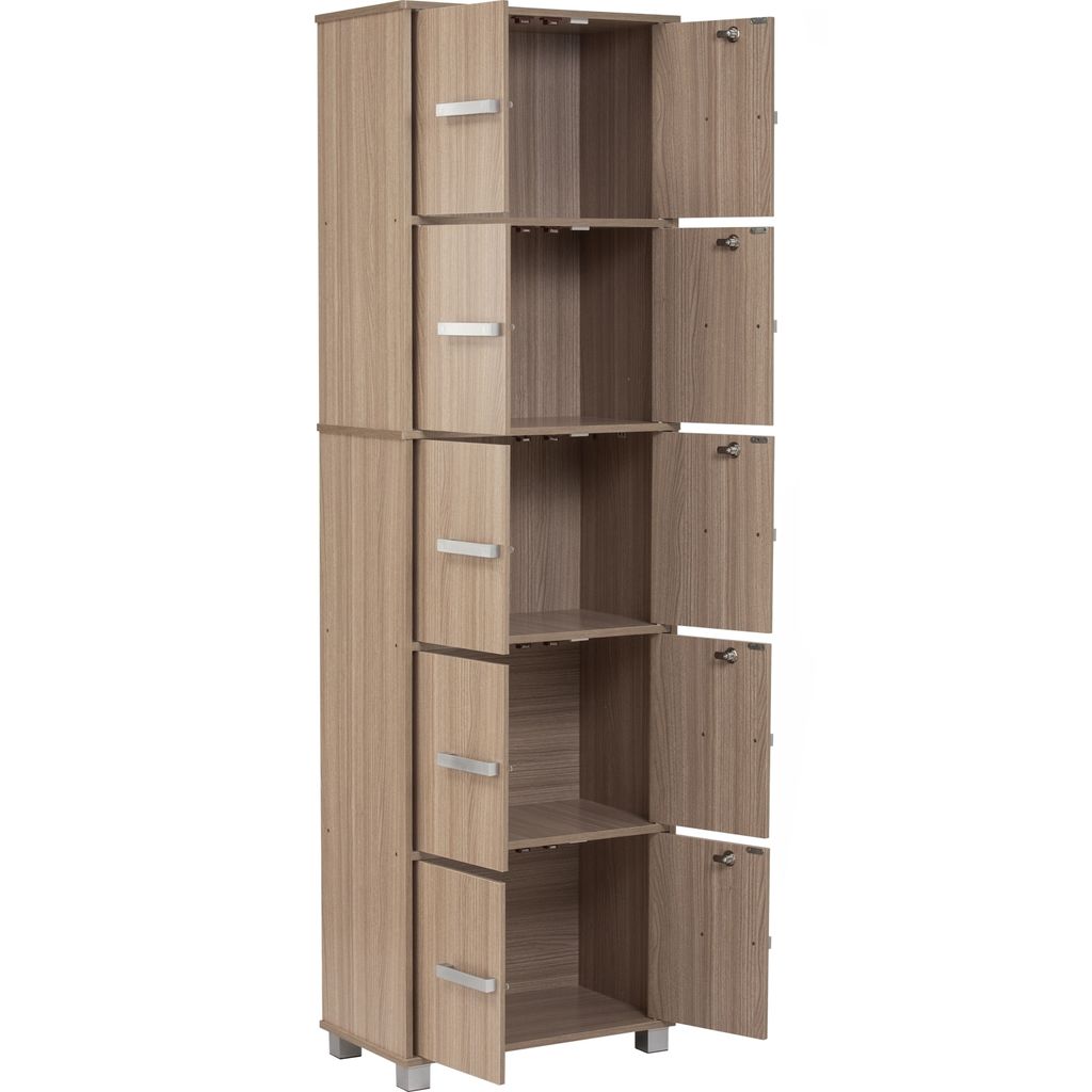 AIMIZON Oeumo High cabinet with 10 doors in Ebonnese colour