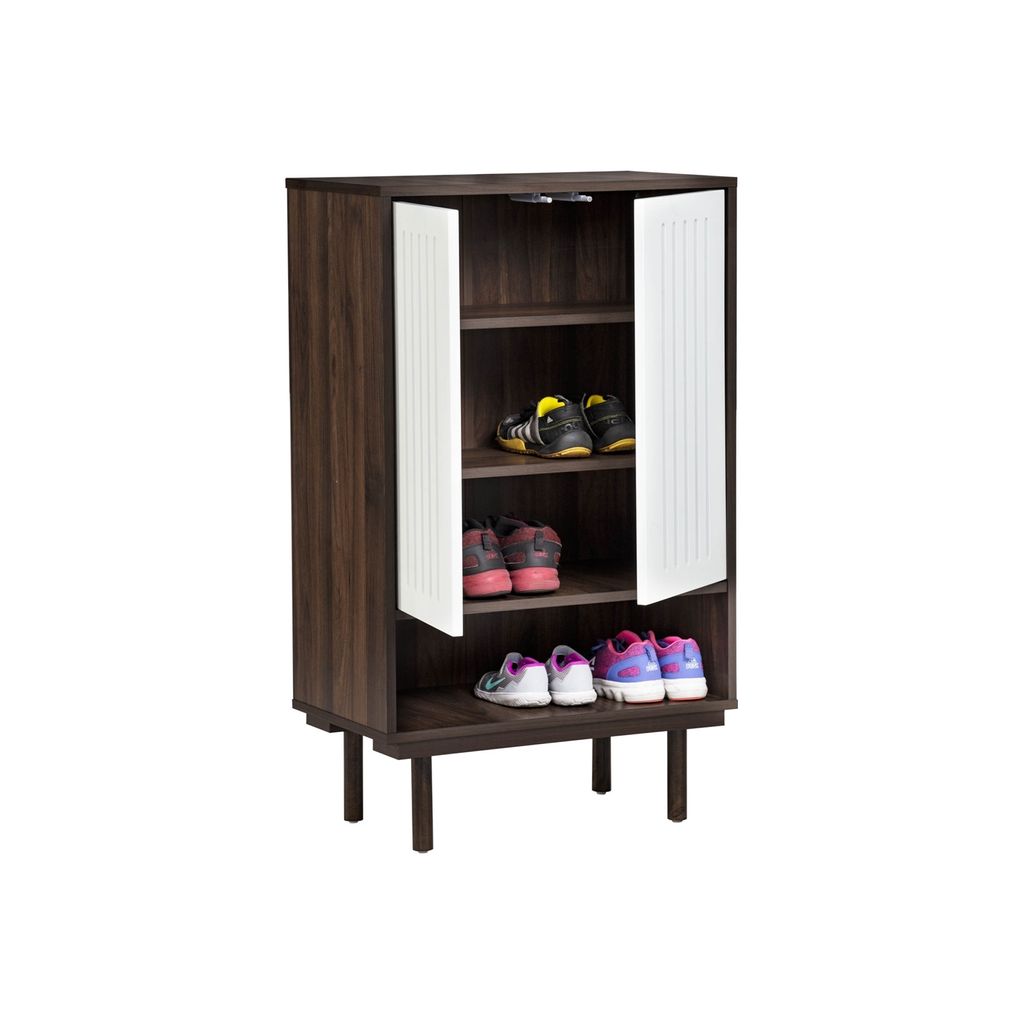 AIMIZON Iertfurd 2 door shoe cabinet in Columbia colour body, White colour door