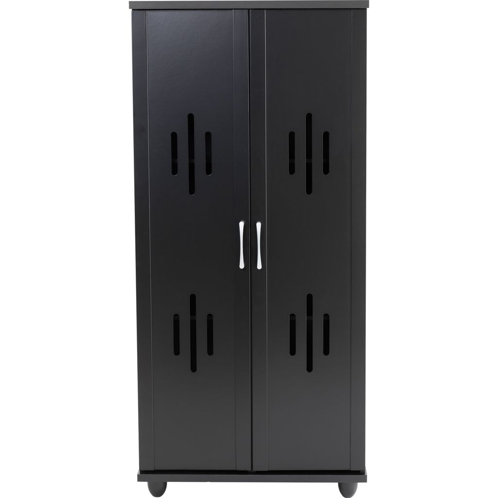 AIMIZON Iestong high 2 door shoe cabinet in Black colour