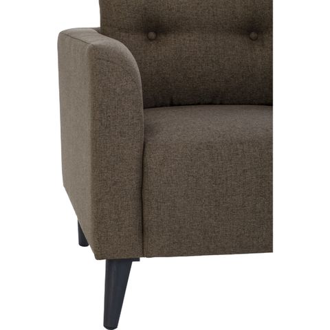 AIMIZON Bltu 1 seater sofa in Black colour leg, Chestnut colour Challis fabric body