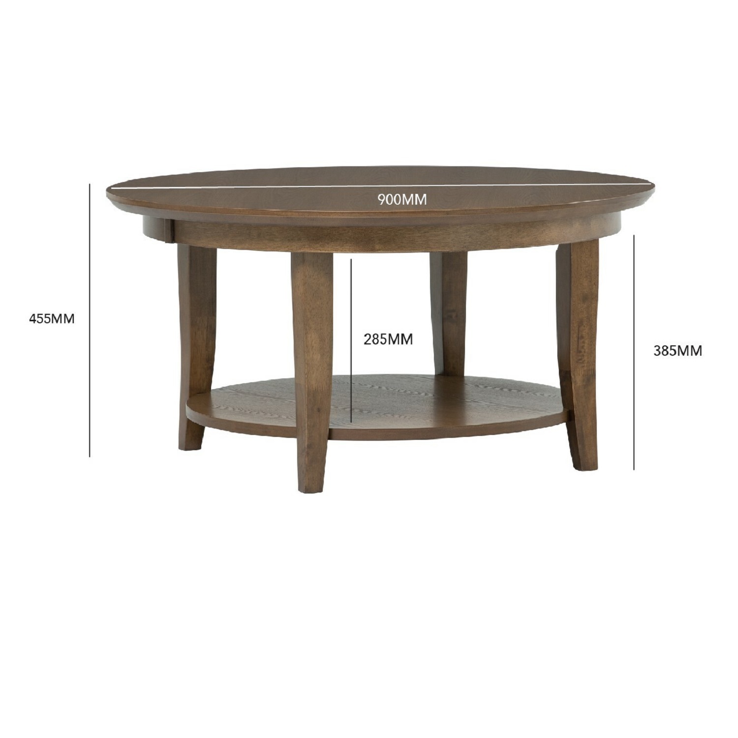 AIMIZON Kecuby round coffee table in Cocoa colour