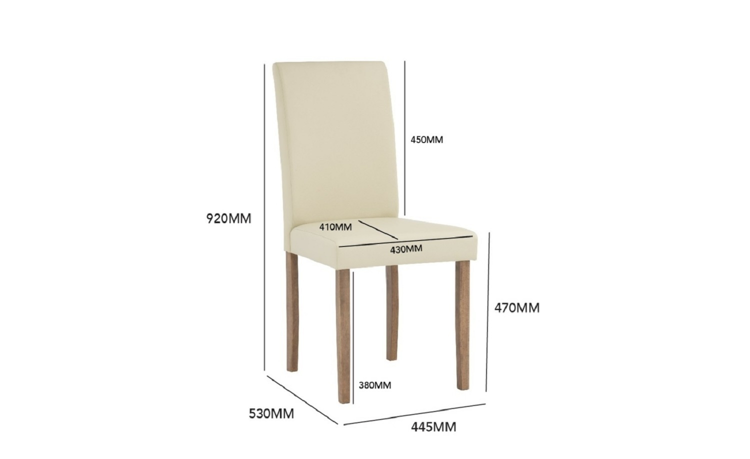 AIMIZON Minuri dining chair in Cocoa colour frame, Cream colour Premium Vinyl