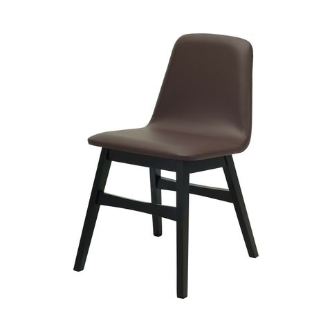 AIMIZON Bvoci dining chair in Black colour leg, Mocha colour Vinyl frame