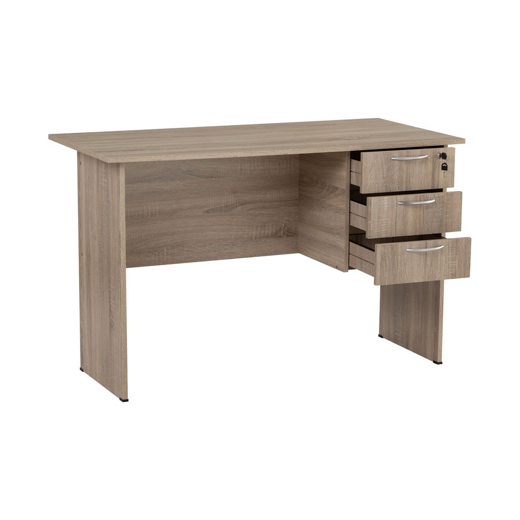 AIMIZON Dcu office table with 3 drawer in Sonoma Oak colour