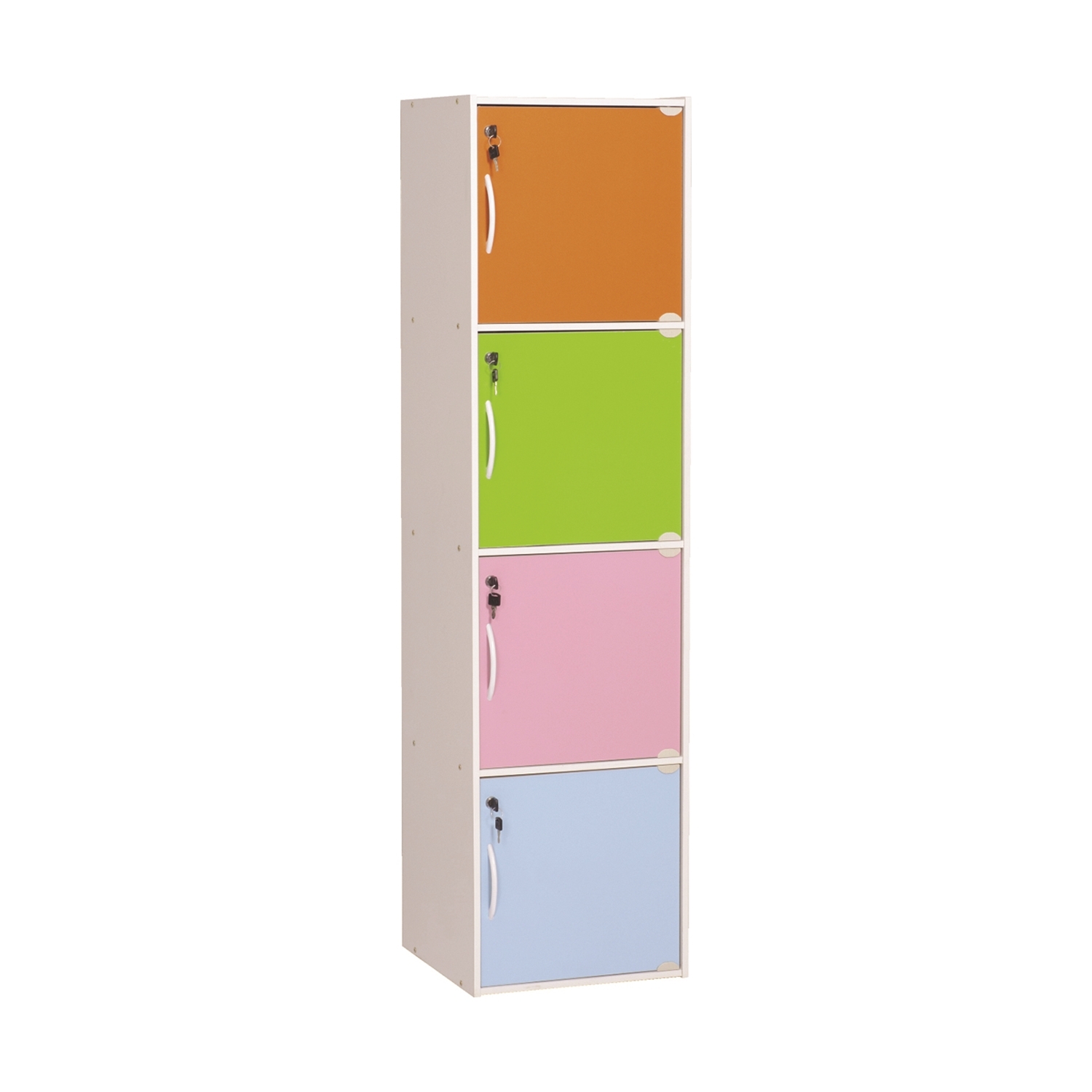 AIMIZON Dudiy 4 door storage box with lock in Light Colorful colour