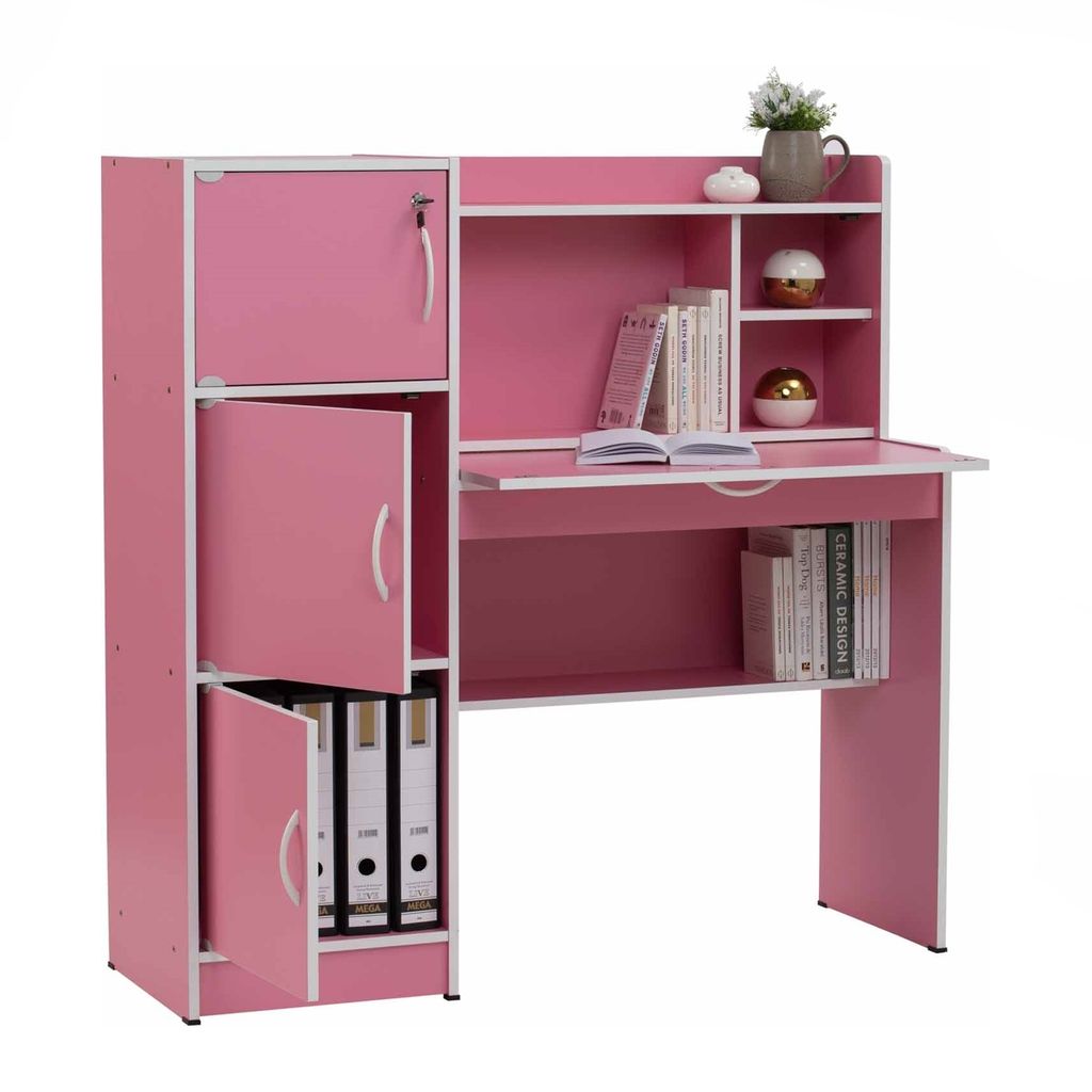 AIMIZON Geyni 1.2M study desk in Pink colour