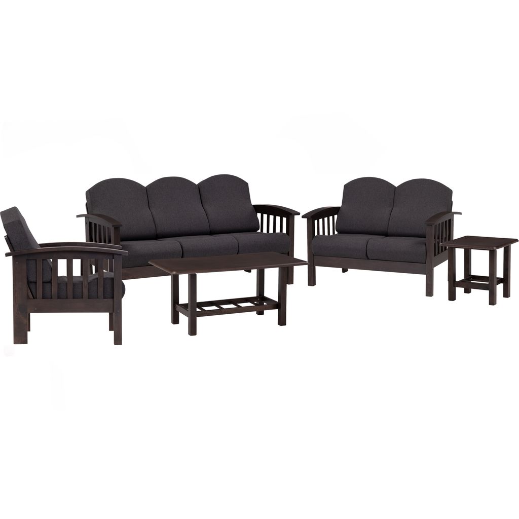 AIMIZON Nirove sofa set 123+1+1 in Dark Chestnut colour