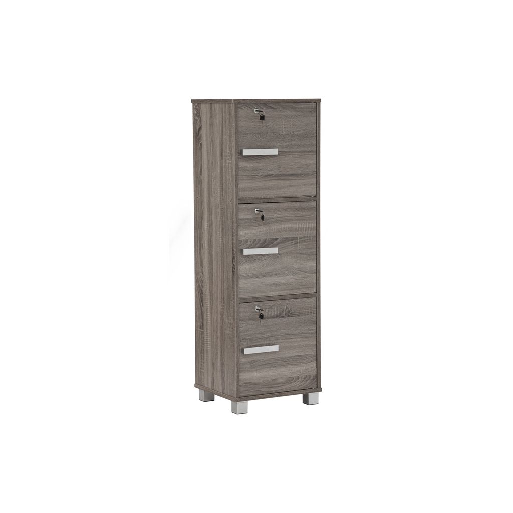 AIMIZON Oeumo High cabinet with 3 doors in Sonoma Dark colour