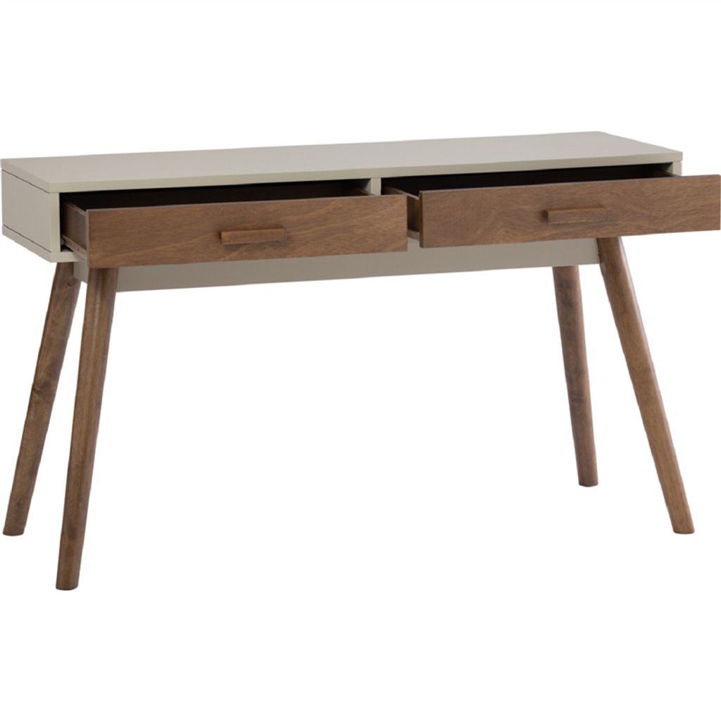 AIMIZON Ceoliy console table in Cocoa colour leg, Taupe Grey colour top