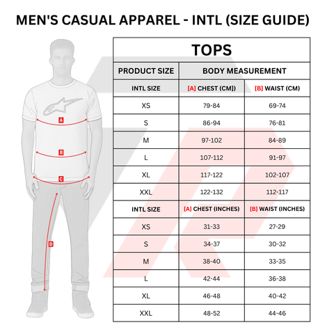 ALPINESTARS SIZE GUIDE