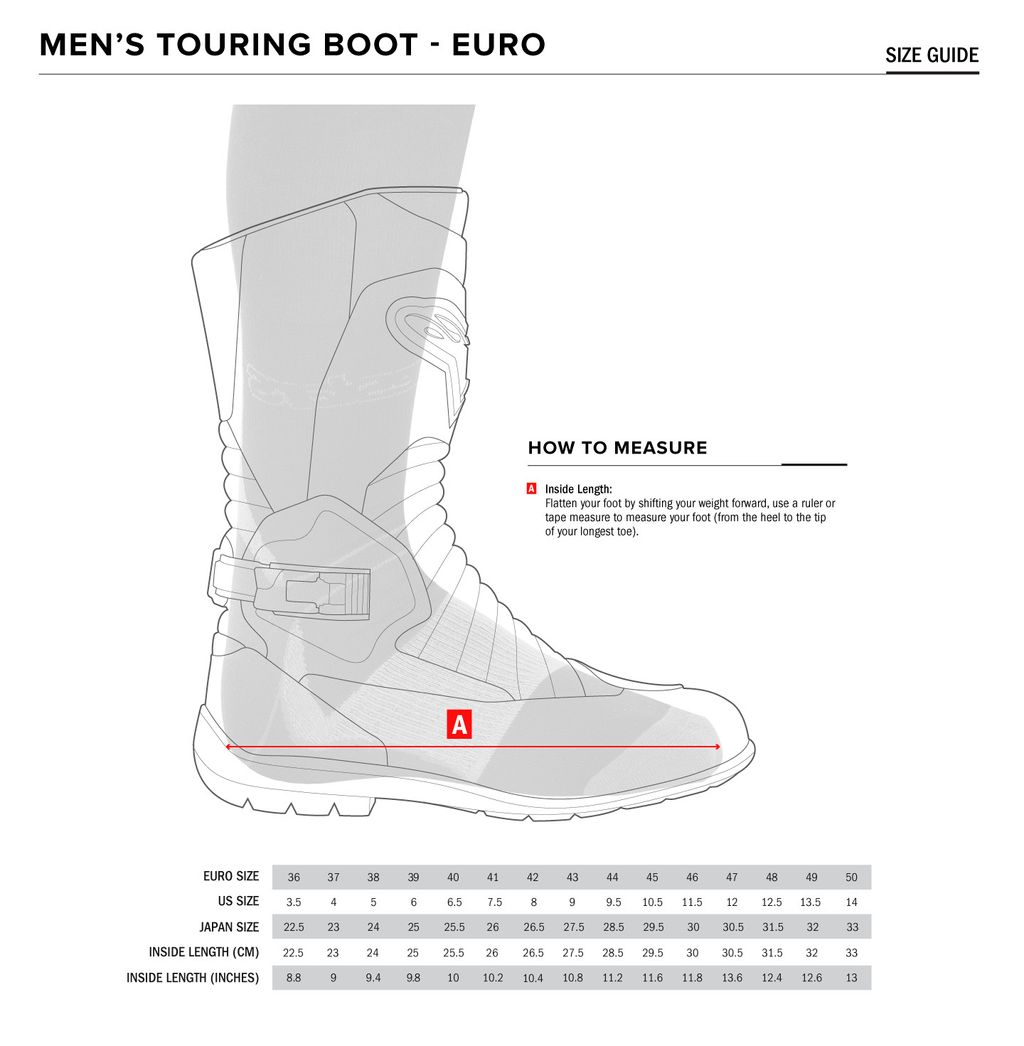 TOURING SIZING BOOTS