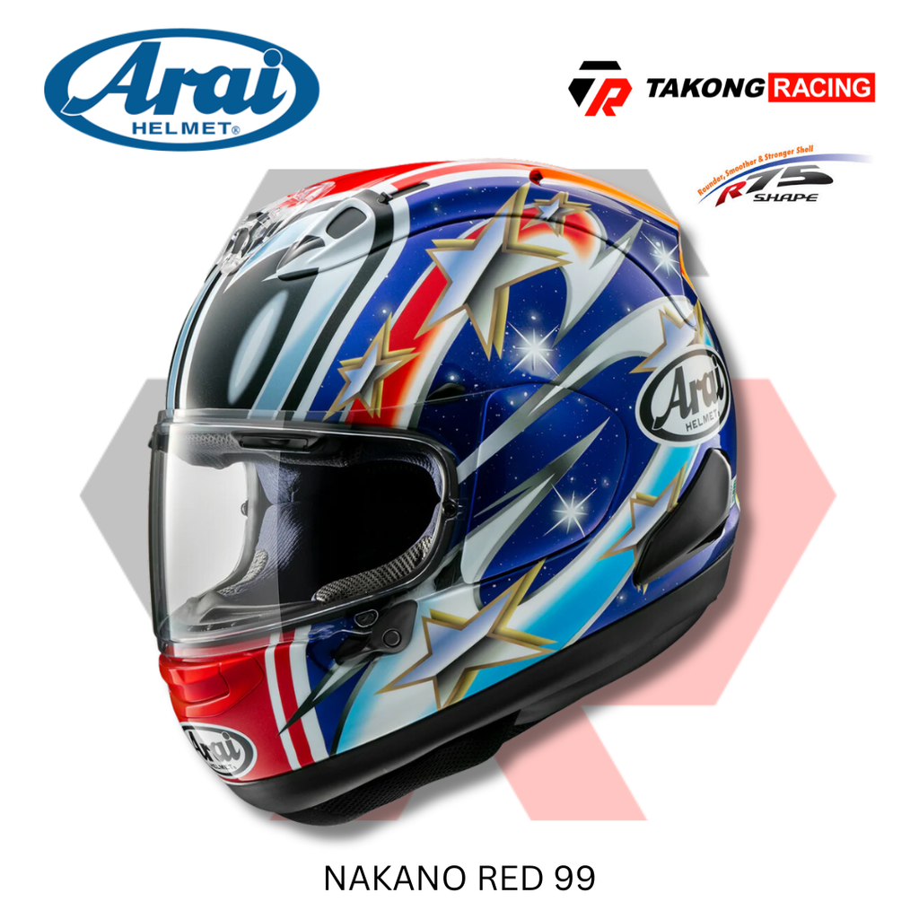 Arai RX-7X NAKANO 99 赤 ヘルメット L 25050237 ARAI Helmets RX-7X Nakano Red 99 – Takong Racing (Riding