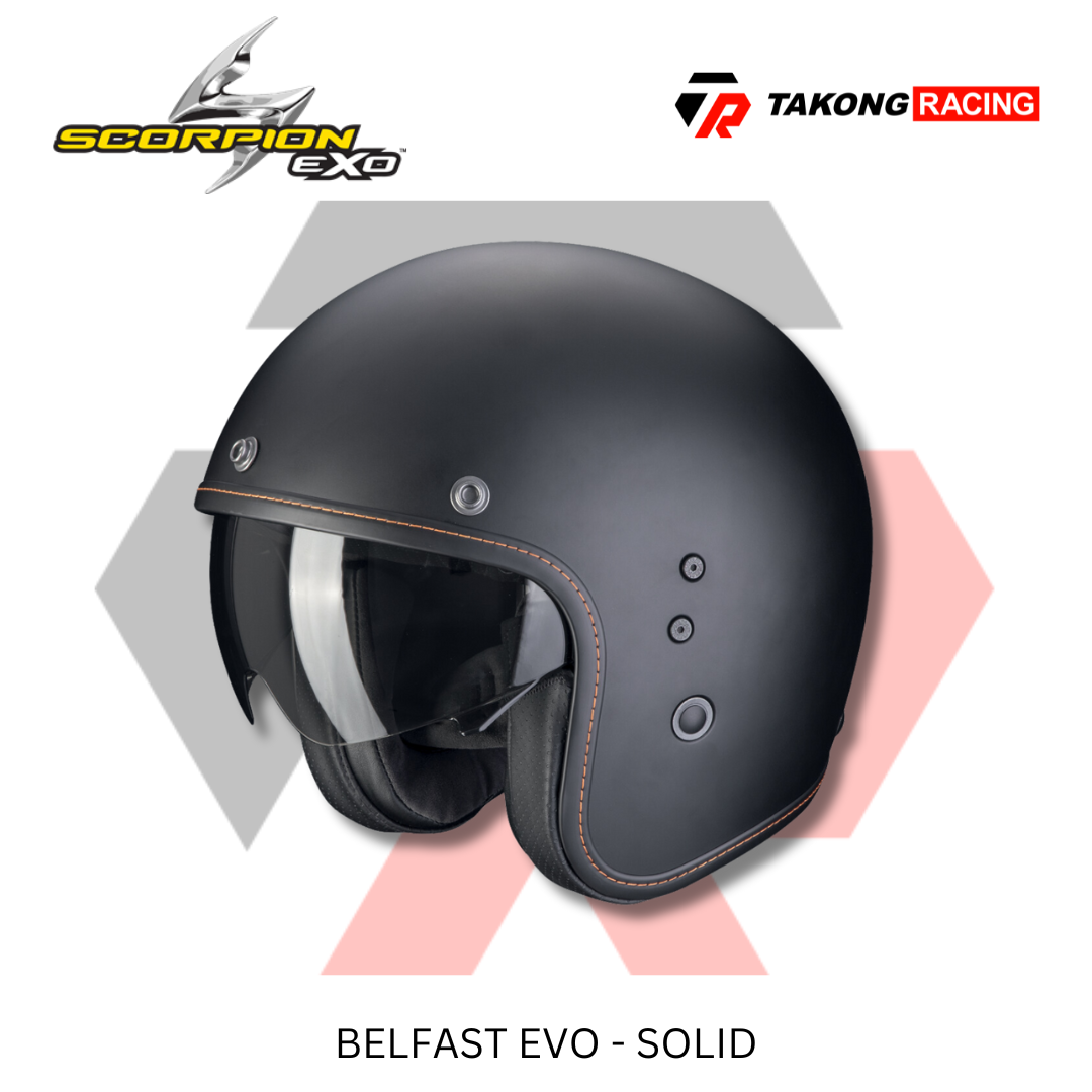 scorpion belfast jet helmet solid matte cement grey Fat Tony's Lifestyle Classic The answer for everyone dreaming of a perfect mix between retro and modern style Scorpion Belfast Evo Carbon Jet