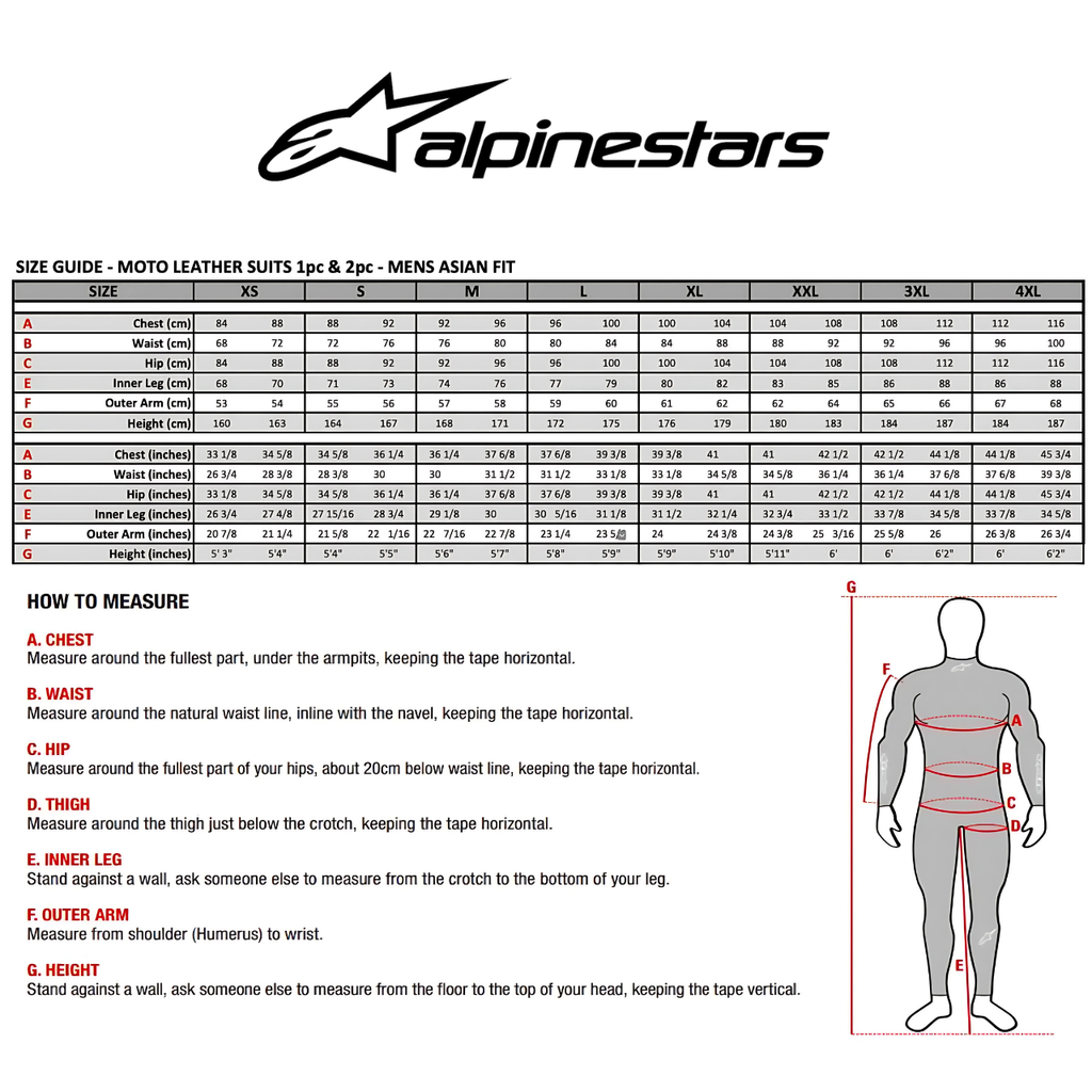 ASTARS ASIAN FIT LEATHER SUIT