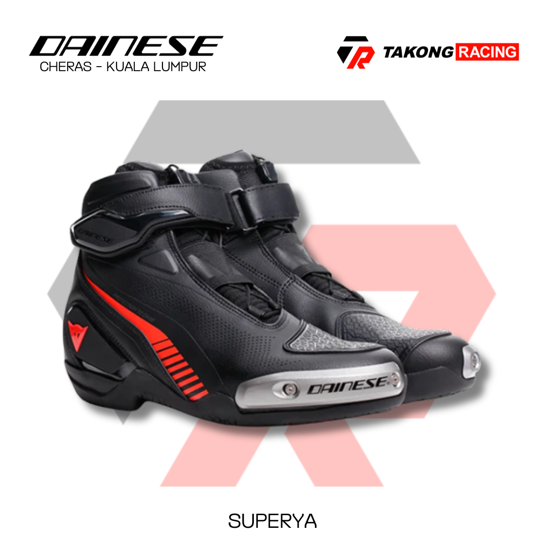 取寄せ Dainese Superya シューズ ブラック/レッド蛍光 サイズ - 43 
