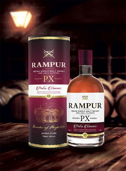RAMPUR PX SHERRY CASK LIMITED RELEASE WITH CANNISTER 70CL/45%