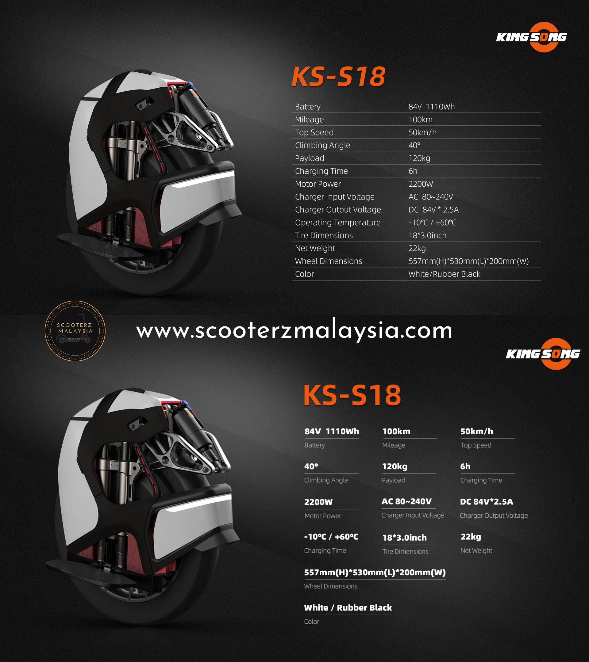 kss18 specs