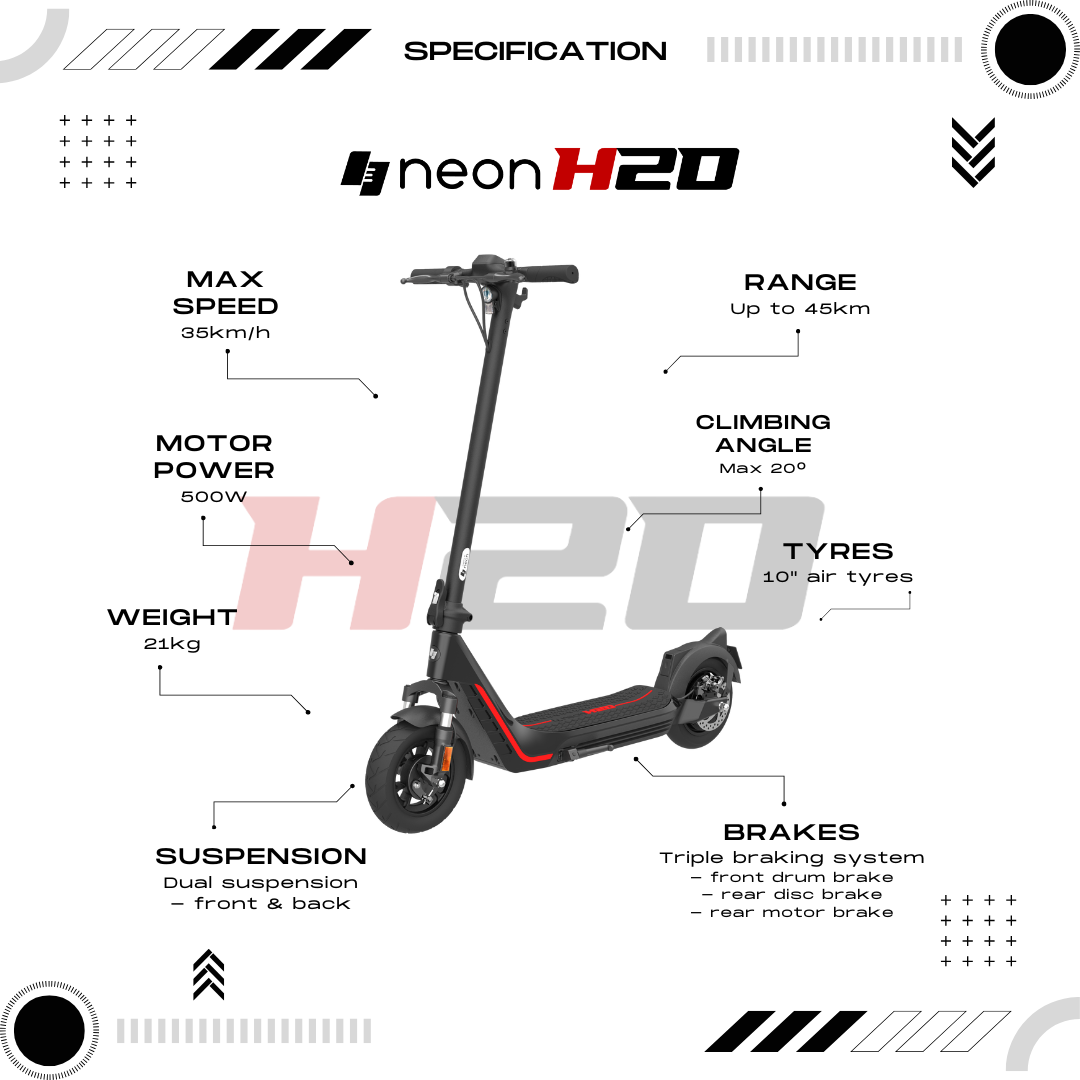 neon h20 specs square