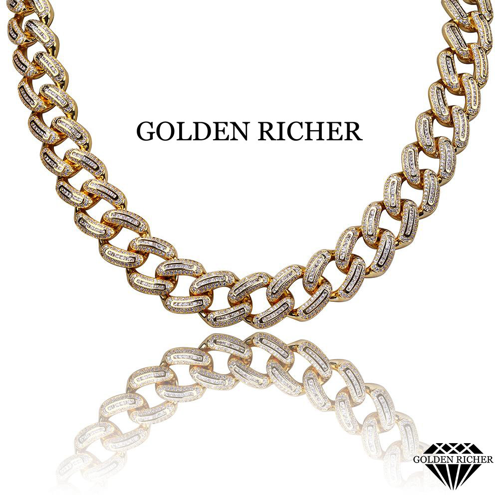 18K Bugatti Cuban link (18mm) – GOLDEN 