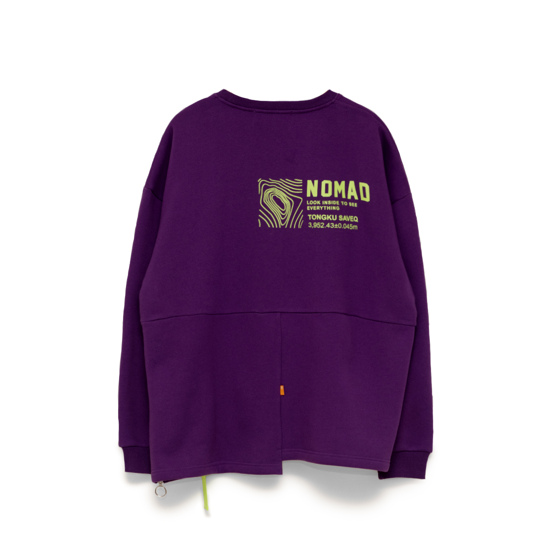 紫NOMAD_CREWNECK_大學TEE反面